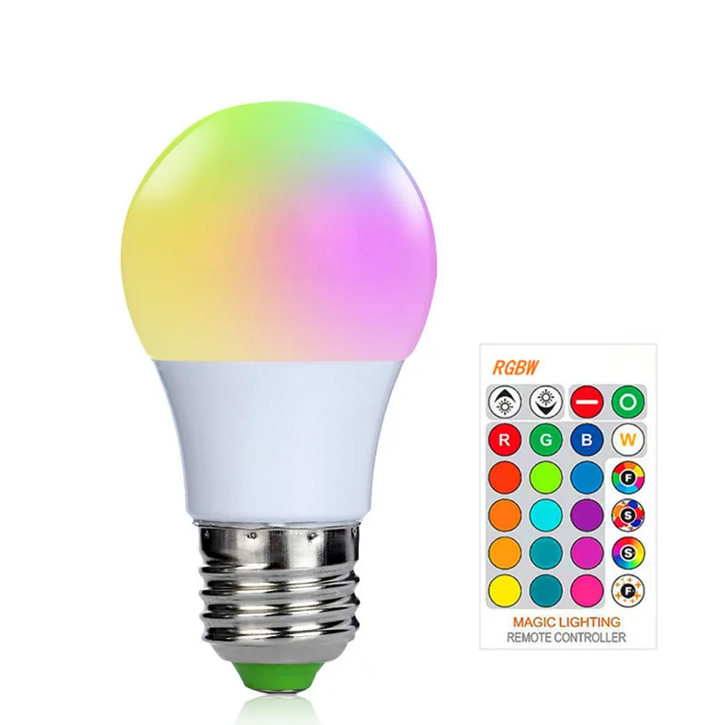 1pc A50 RGBW E27 3W LED Smart Bulbs SMD5050 Dimmable Bulb