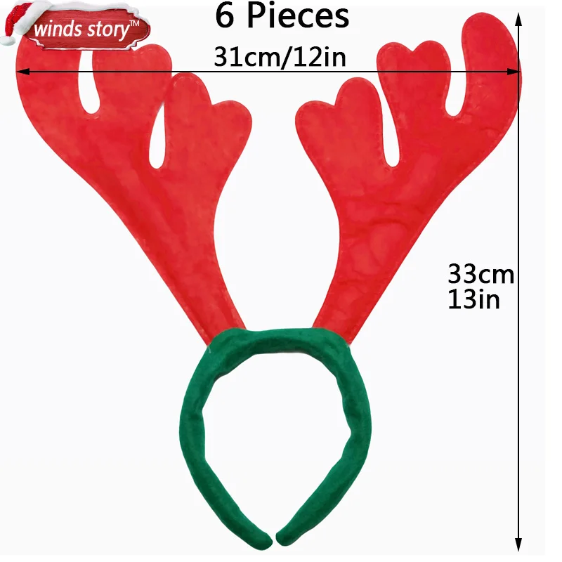 6 шт. оленьи рога Рождественский праздничный обруч Милая Рождественская заколка для детей милые рождественские украшения принадлежности головная повязка реквизит - Цвет: Насыщенный сапфировый