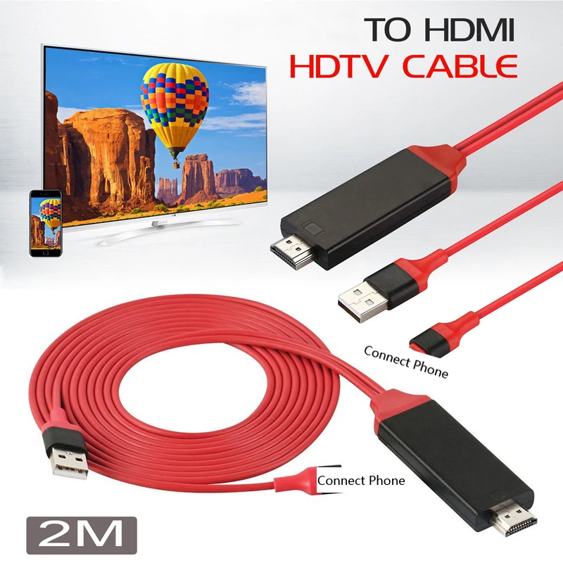 2K HDMI кабель IOS type C Micro USB Android телефон к телевизору для IPhone X 5 6 7 8 Plus XS MAX XR huawei P20 P30 PRO samsung S10 Xiaomi