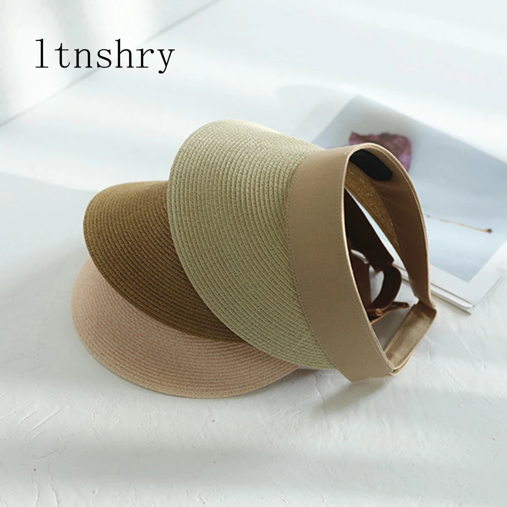 

2019 New Fashion Summer sun Hats Women For Folding Sun Visor Empty Top Outdoor Sea Beach Hat Female Wide Brim Sun Hat Female