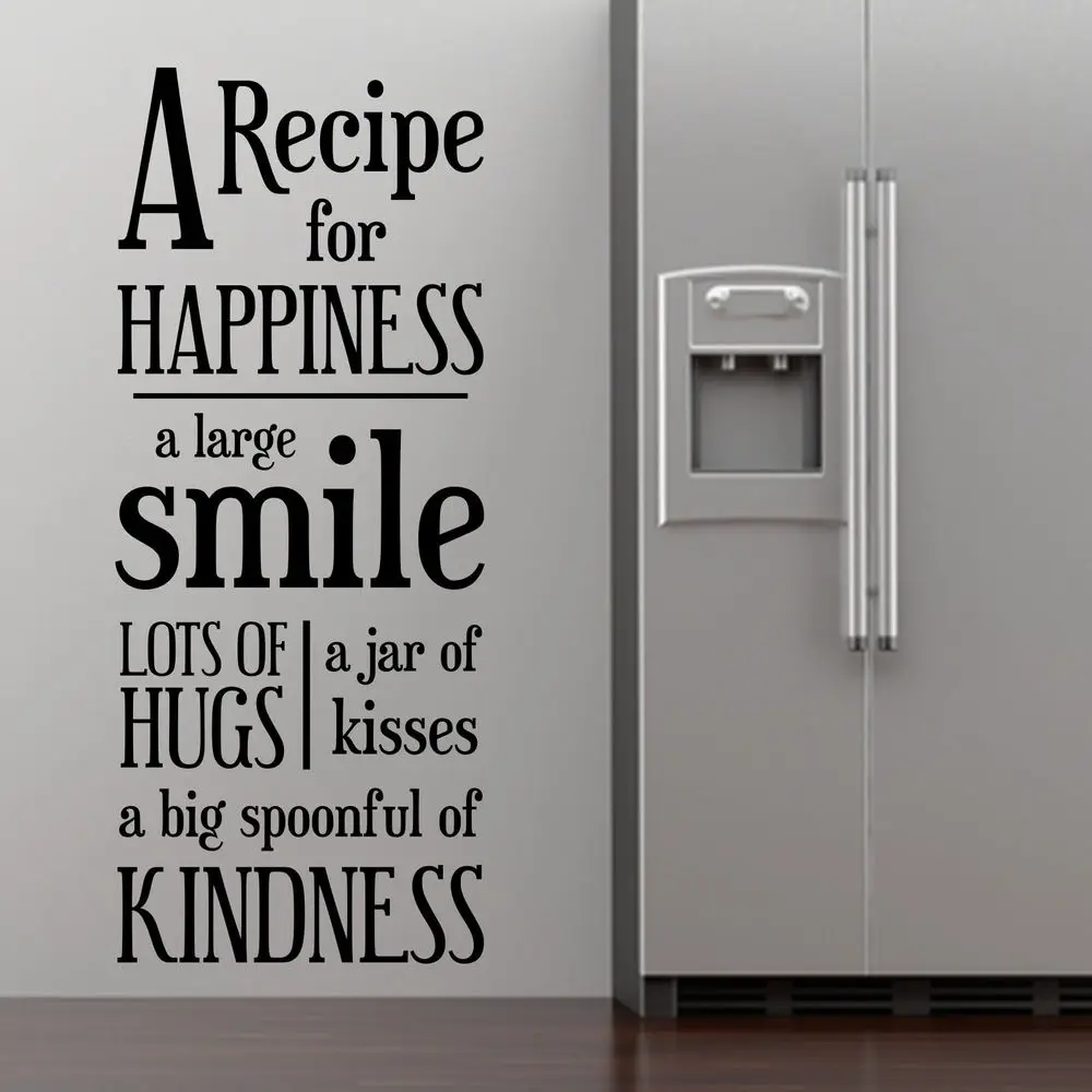 Una Receta Para La Felicidad Sonrisa Beso Arte De La Pared Sticker