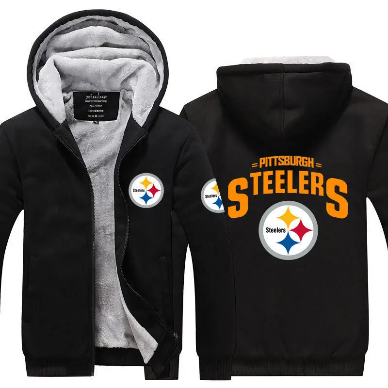 Mens Women Hoodie Pittsburgh Steelers Fan Warm Sweatshirt Coat Jacket Hoodies
