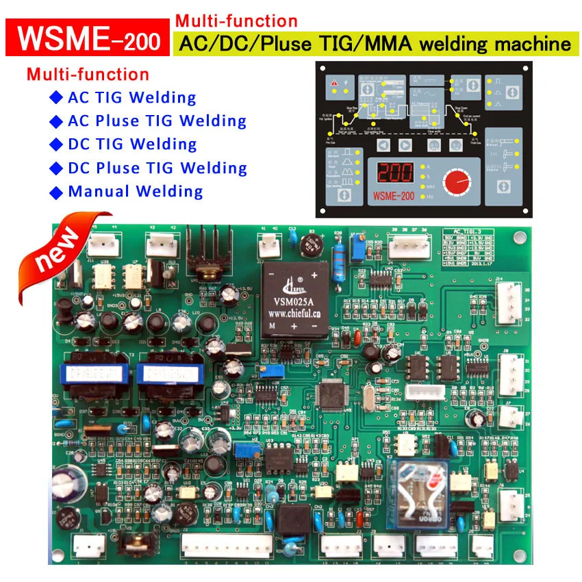 Сварки плата управления WSME 315 многофункциональный элемент управления панели pcb карты для IGBT AC/DC/Pulse/TIG/MMA сварочный аппарат