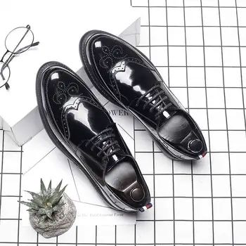 

Men Leather Shoes Brogues Autumn Leather Luxury Brand Designer Elegant Social Dress Shoes Men #MSW8118186