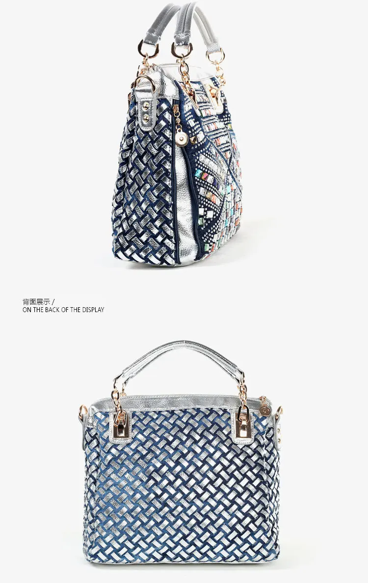 IPinee, модная брендовая роскошная сумка, дизайнерские сумки, высокое качество, золотые бриллиантовые тканые джинсовые сумки