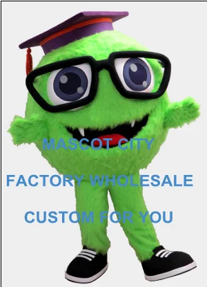 

Deluxe Soft Long Plush Green Monster Doctor Mascot Costume Adult Size Cartoon Character Mascotte Mascota Outfit Suit SW1213