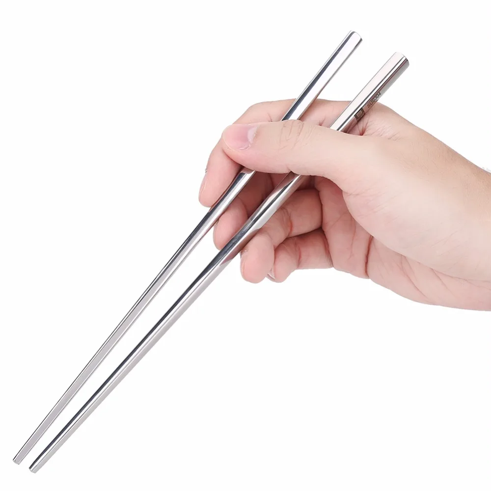 Buy 1 Pair Stainless Steel Chop Sticks Korean Tableware Reusable Chopsticks