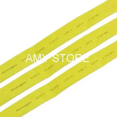 

1M 10mm Dia Yellow Polyolefin Heat Shrinking Shrinkable Tubing Tube