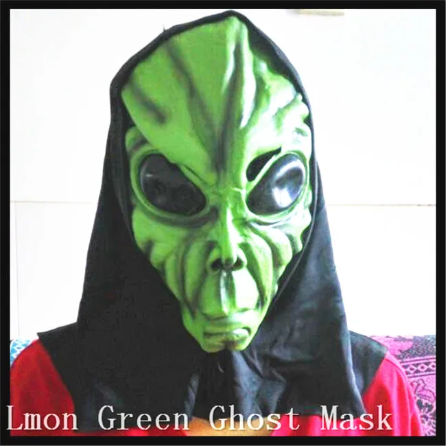 

New Hot!Scary Rubber Face Mask Alien UFO Extra Terrestrial Party ET Horror Rubber Latex Full Masks For Halloween Party Toy Prop