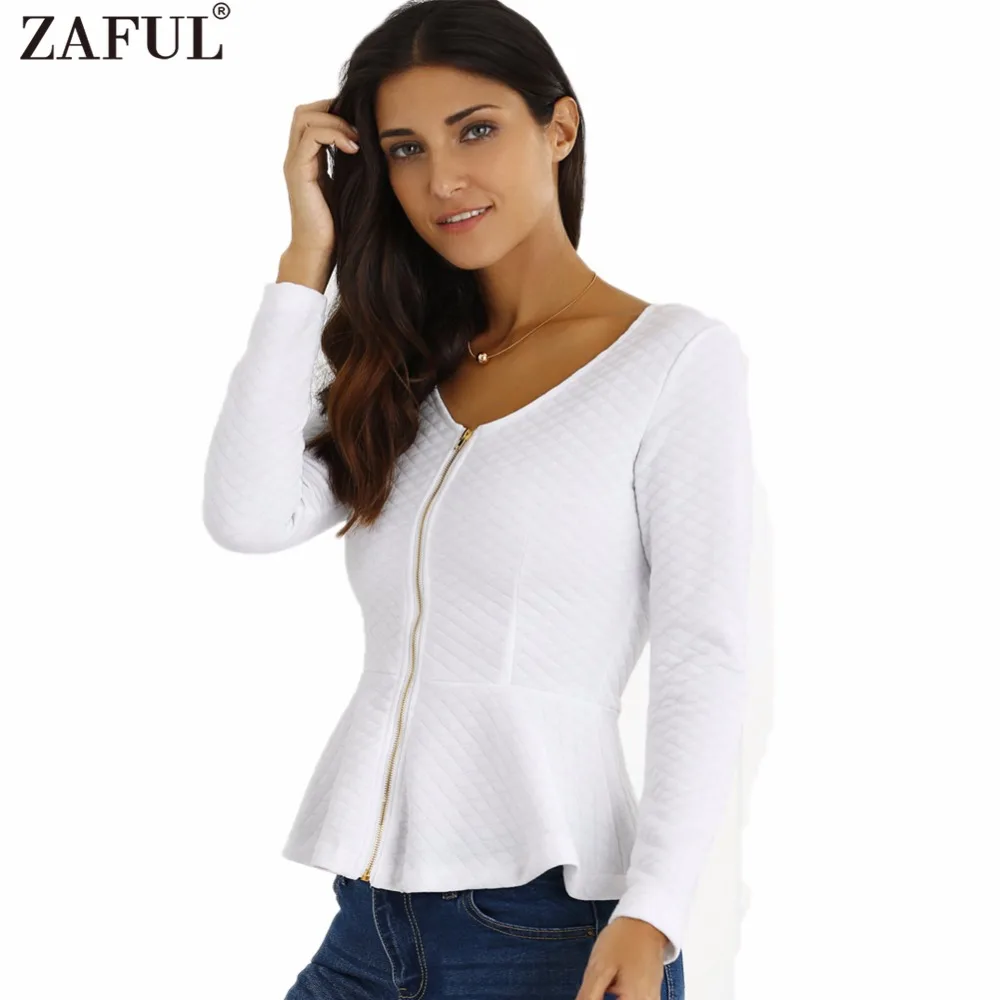 Compra negro chaqueta peplum online al por mayor de China