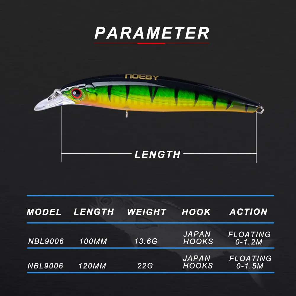 Noeby Minnow жесткая приманка для рыбалки 100mm13.6g 120mm22.0g Морская рыбалка Pesca японские
