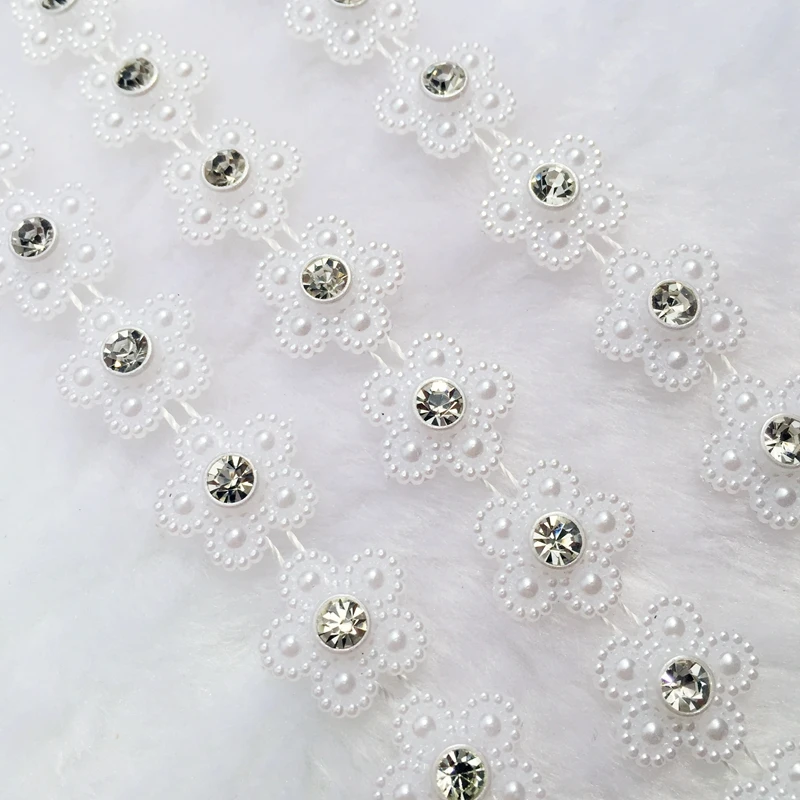 Diy 1 ярд цветочный узор набор с алмазной нитью Бусы из горного хрусталя клип-тонкие свадебные аксессуары