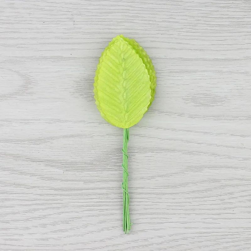 30 штук, 5 см, шелковые листья, зеленые листья, искусственные цветы для чулок, цветы, свадебные, вечерние, украшения, скрапбукинг - Цвет: Light Green