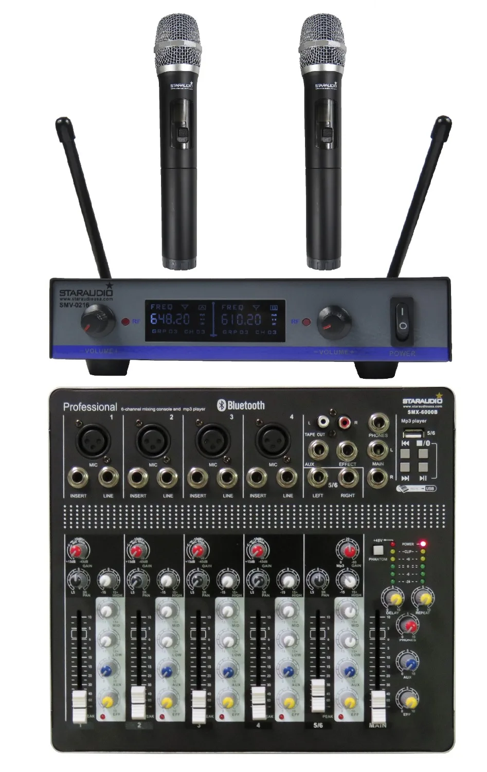 STARAUDIO Pro 6CH DJ Stage Club Party USB Bluetooth Mp3 Player Mixer W