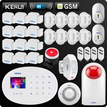 KERUI W20 новая модель Беспроводная 2,4 дюймов Сенсорная панель WiFi GSM охранная сигнализация приложение Мини PIR занавес умная розетка сирена