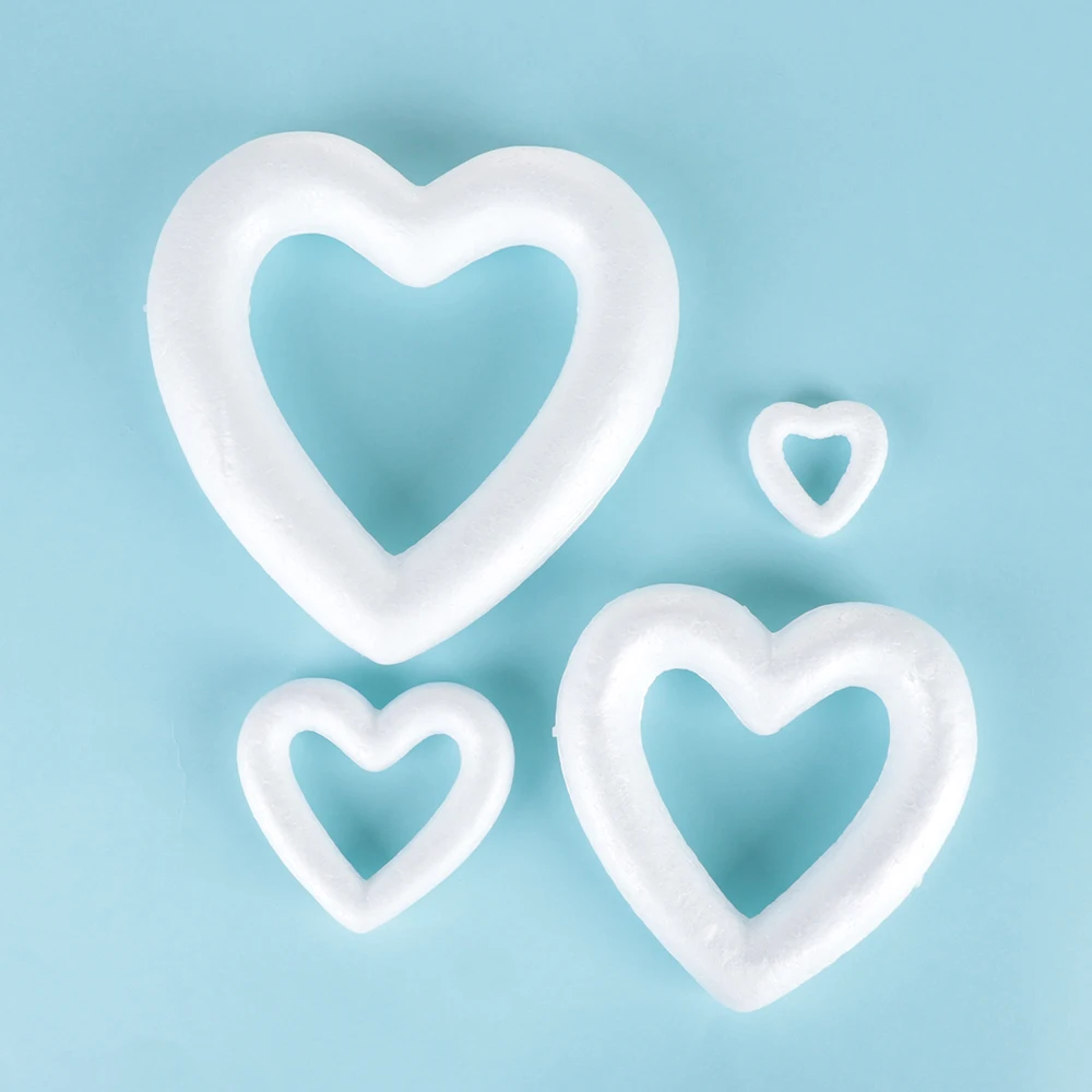 

1PC Foam Ball White Hollow Heart Ornament Crafts Heart-shaped For DIY Christmas Wedding Valentine's Day Party Decora Supplies