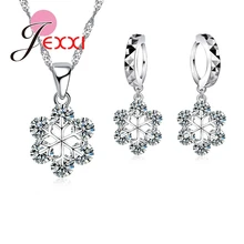 Прекрасный 925 пробы серебряные Ювелирные наборы фианиты роза цветок ожерелье пирсинг, серьги воротник Bijoux