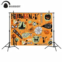 Allenjoy фотографии фонов на день рождения оранжевый Хэллоуин Тыква череп граффити фон новорожденный Оригинальный дизайн для студии