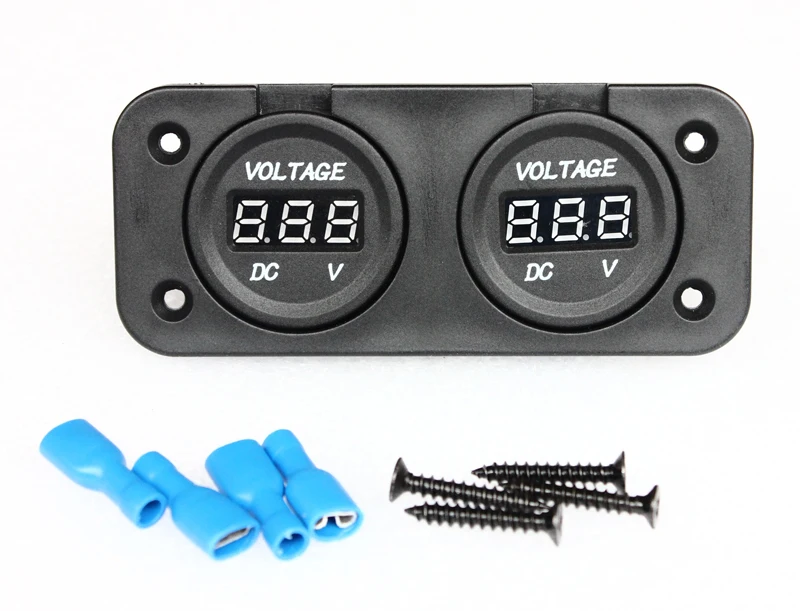DUAL LED DIGITAL BATTERY VOLT VOLTAGE GAUGE METER 5 35V VOLTMETER FOR