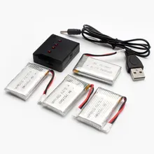 De charge Ensemble 4×500 mAh LiPo + 1 à 4 Équilibre Chargeur pour SYMA X5C X5C-1 X5SW X5SC GPTOYS F2C RC Quadcopter Pièces De Rechange puissance