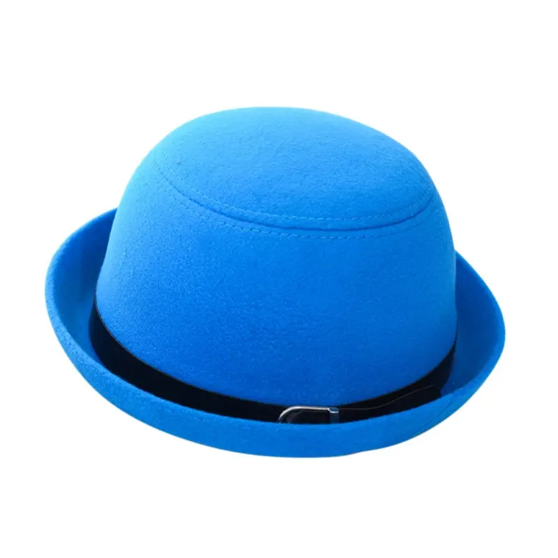 Многоцветный пляжный зонтик Кепка с покрывалом на открытом воздухе винтажная Женская шляпка Женская шерстяная фетровая котелок с широкими полями шляпа - Цвет: Lake Blue