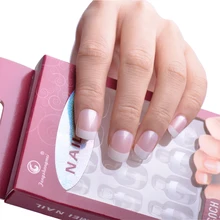 Fengshangmei Instant French Nail Tips Fake nails with Glue Artificial nails faux ongle
