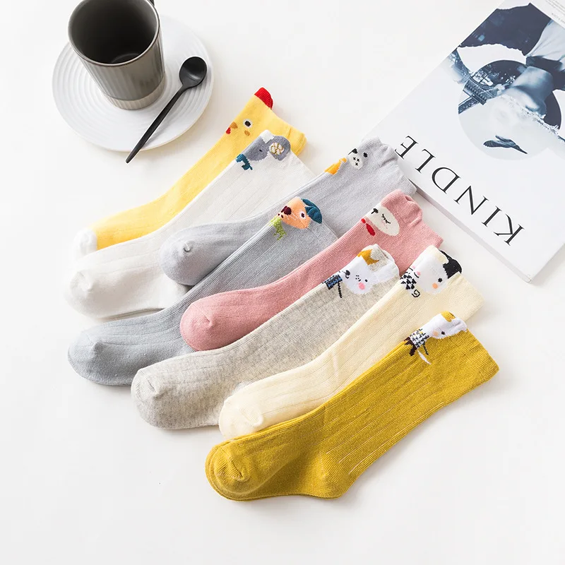 

3 pairs /LOT cotton child socks winter fall cute boy girl socks cartoon three-dimensional animal tube tube cotton sock