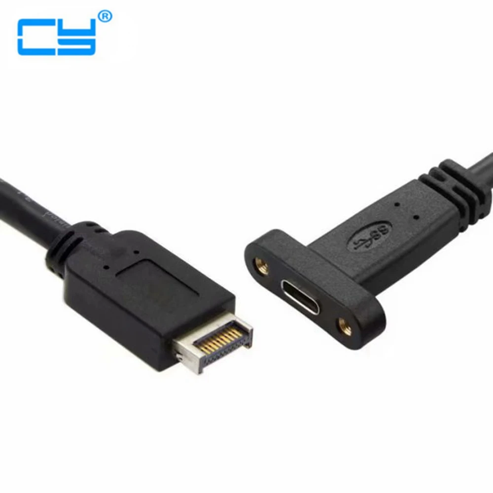 USB 3,1 Разъем передней панели типа E для USB-C типа C Женский Материнская плата линия расширения Соединительный кабель с креплением