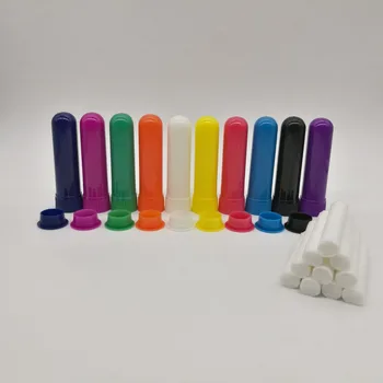 

Free shipping 100 sets/lot Aromatherapy Nasal inhaler blank for Essential Oil, nasal inhaler tube with high quality cotton wicks