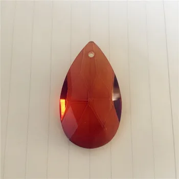 

20pcs/Lot 38mm Tea Free Shipping Crystal Glass Drop Pendants Almond Mesh Tear Pendant For Hanging Glass Prism Drop Pendants
