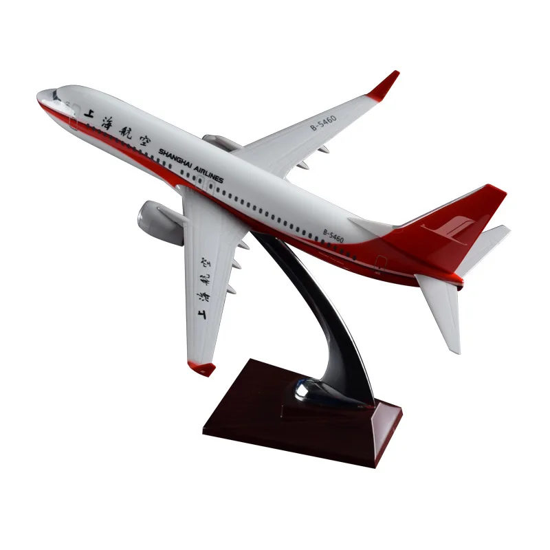 Модель самолета из смолы размером 32 см модель Боинг 737 авиакомпании Шанхая