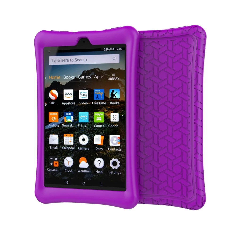 Горячая Новая Акция Водонепроницаемый защитный оболочка кожи силиконовый чехол для Amazon Kindle Fire HD 8# ZS - Цвет: Фиолетовый