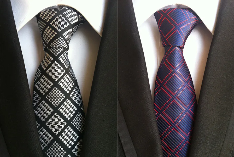 Модные аксессуары для мужчин клетчатые галстуки из полиэстера для мужчин бренд бизнес-стиль, галстуки Свадебные 8 см Тощий шейный платок для костюма рубашки