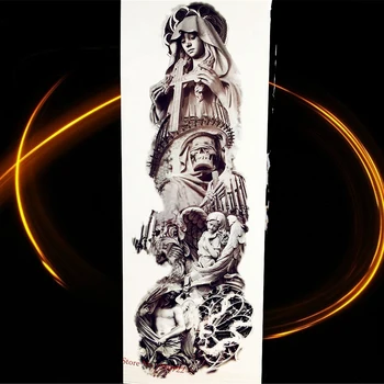 

25 Design Fake Waterproof Temporary Tattoo Stickers Sister Nun Vestal Water Transfer Tattoo Big Large Full Arm Sleeve HDZ-120