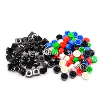 100PCS Black head Tactile Push Button Switch Momentary 12*12*7.3MM Micro switch button + (5 colors * 20pcs =100pcs Tact Cap)