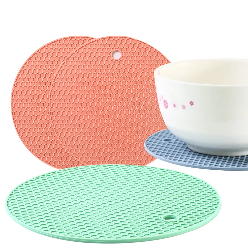 New Round Heat Resistant Silicone Mat Drink Cup Coasters Non-slip Pot Holder Table Placemat Kitchen Accessories freeshipping