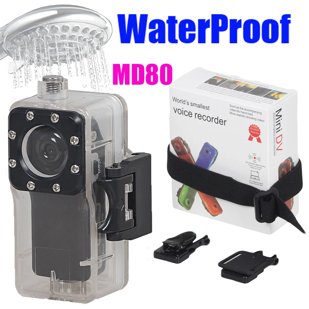 MD80+WaterProof Case Mini Camcorder Camera Sports Video Camera Hot