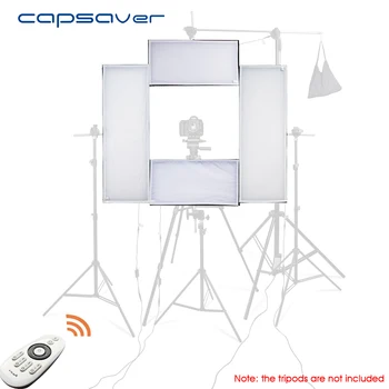 

capsaver 4 in 1 Photography Lighting Kit Dimmable LED Studio Light 100W 5500K CRI95 with 2.4G Wireless Remote Control Panel Lamp