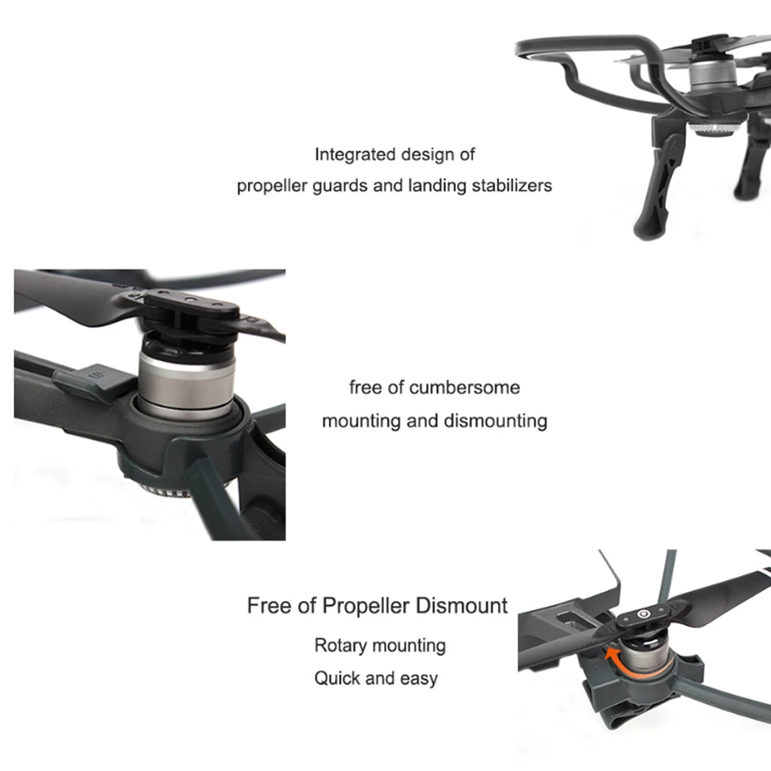 SUNNYLIFE 4 шт. защита пропеллера защитные кольца со складными посадочными шестернями стабилизаторы для DJI Spark Drone аксессуары
