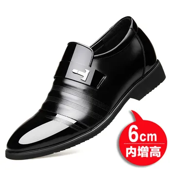 

2018 men Height Increase Genuine Leather shoes handmade comfortable formal dress men shoes