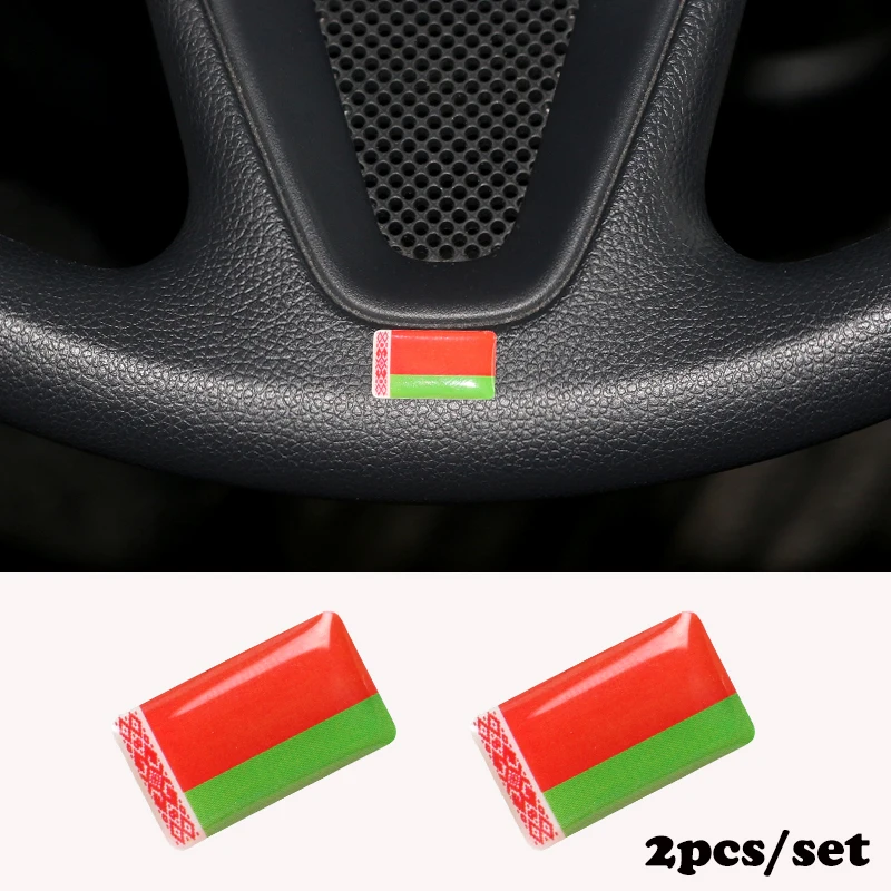 

2pcs/set Steering wheel 3D Epoxy Car Styling fit for geely emgrand ec7 emgrand 7 ec8 Shield Flag Car Sticker National Emblem