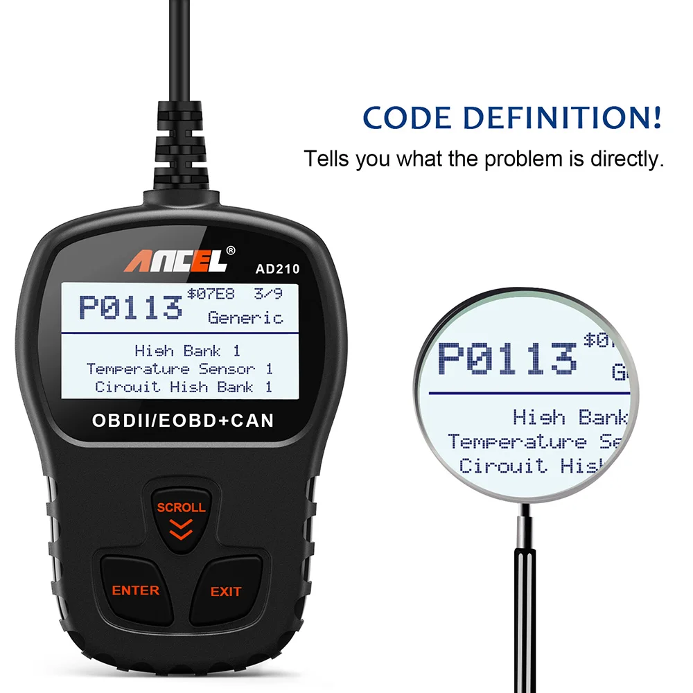 Ancel AD210 OBD2 сканер Авто OBD сканер автомобильный диагностический OBD 2 сканирующий инструмент для двигателя OBD Автомобильный сканер код ридер