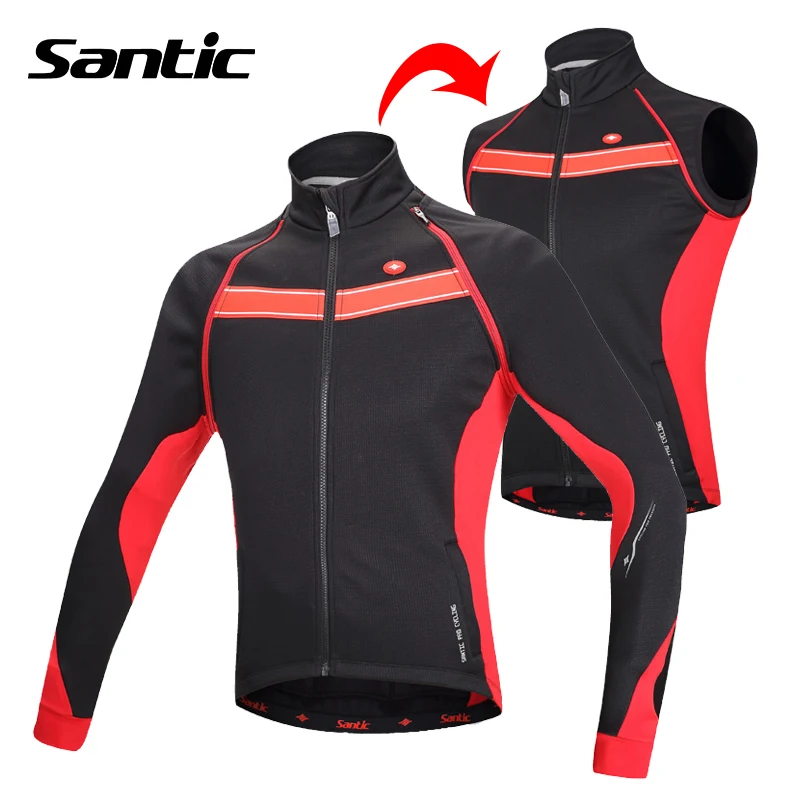 Prix pour Santic hommes cyclisme veste amovible manches hiver coupe-vent polaire thermique route vtt vélo vélo veste d'équitation cycle clothing Prix pour Santic hommes cyclisme veste amovible manches hiver coupe-vent polaire thermique route vtt vélo vélo veste d'équitation cycle clothing