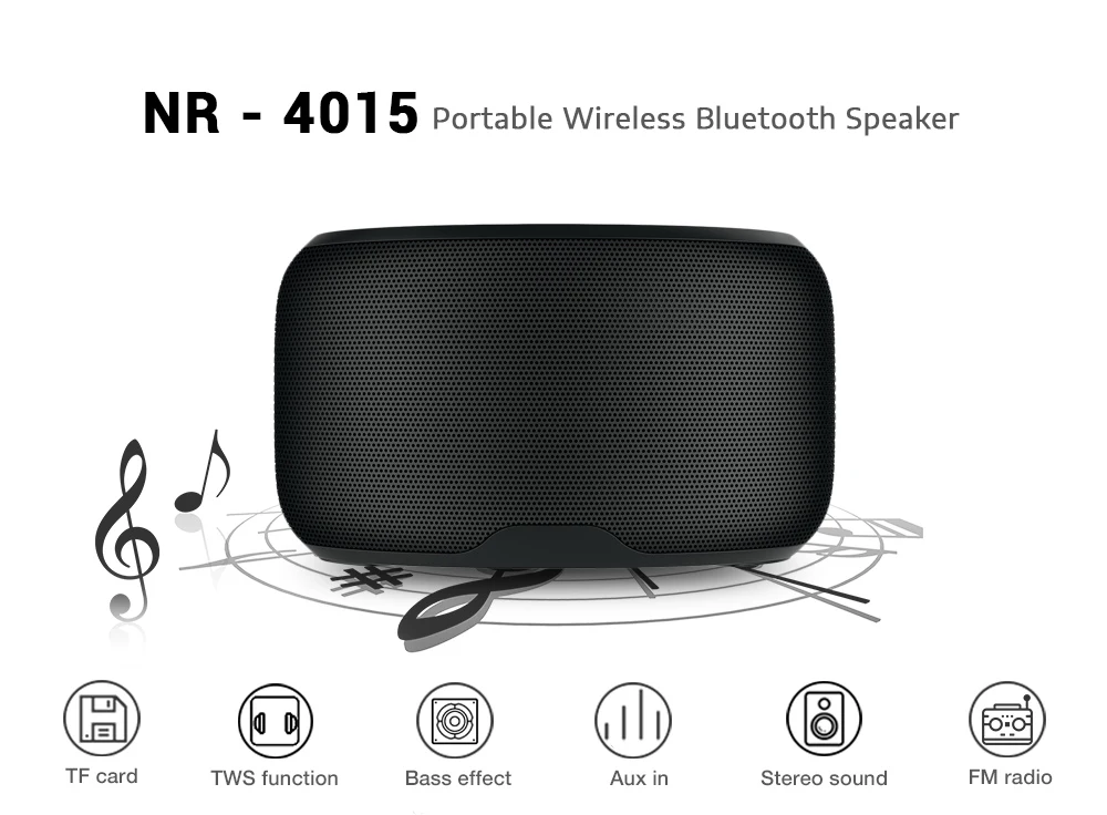 NewRixing NR-4015 TWS беспроводной Bluetooth стерео динамик сабвуфер мини-плеер