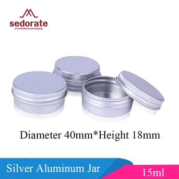 

Sedorate 20 pcs/Lot Wholesale Aluminum Round Jars 15ML Silver Cream Jars For Cosmetic Hair Wax Soap Accessories Case MC4018S-1