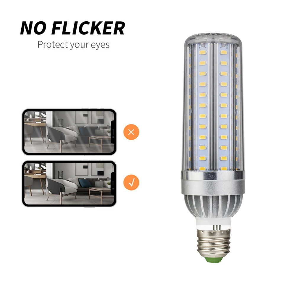 Alto Potere Ha Condotto La Lampadina Del Cereale 5730 Smd 25 W 35 W 45 W E27 Lampada Del Cereale Del Led Ventola Di Raffreddamento In Alluminio Nessun