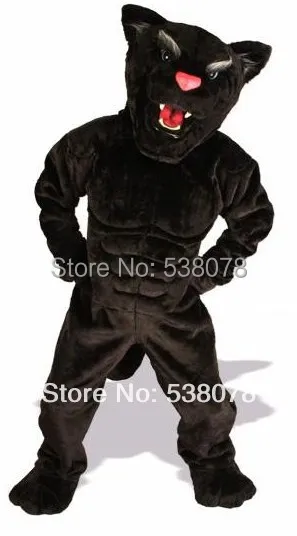 Black Power Cat Panther Mascot Costume Deluxe Adult Size Forest Wild