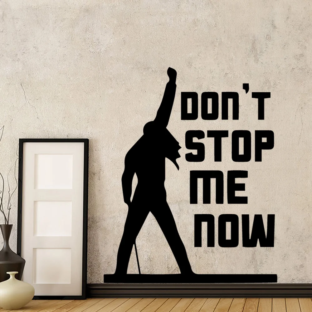 

Classic Freddie Mercury Queen Band Music Don't Stop Me Now Quote Wall Sticker For Living Room Bedroom Decor Wall Decal Mural