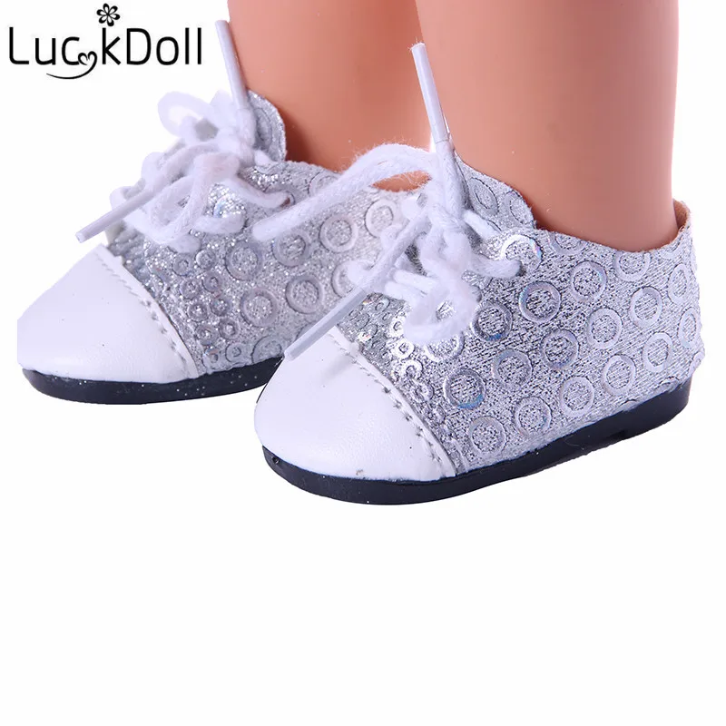 LUCKDOLL круглый носок принцесса обувь подходит 18 дюймов Американский 43 см аксессуары для кукол, игрушки для девочек, поколение, подарок на день рождения