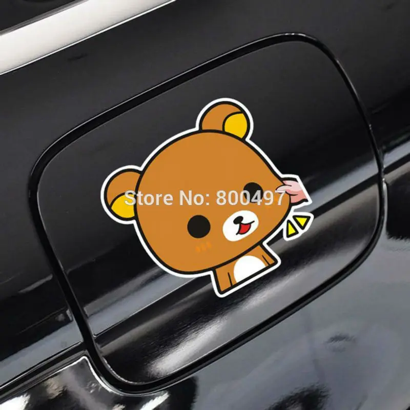 

Newest Car Styling Car Covers Cartoon Bear Rilakkuma Car Stickers Car Decals for Toyota Chevrolet Volkswagen Tesla Kia Ford Lada